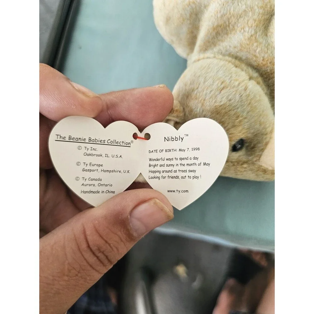 Nibbly The Rabbit Ty Beanie Baby RARE 4 Errors Tags May 7 1998